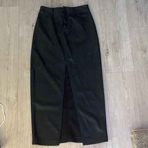 Topshop Black faux leather Maxi Skirt
